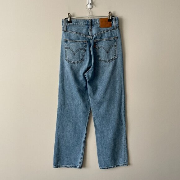 Levi's Ribcage Straight Ankle Medium Wash Denim High Rise Casual Jeans Blue 24 - Picture 2 of 9